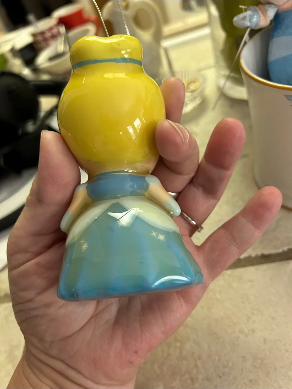 Disney Cinderella Blue and Yellow Ceramic Mug with Plush and Ornament